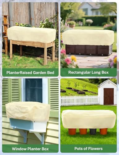 2 Pack Plant Covers Freeze Protection, Plant Frost Protection Covers, Winter Plant Covers, Plant Protection Wrap Cover, Reusable Frost Cloths for Outdoor Plant, with Drawstring (59"x17.7"x15.7")