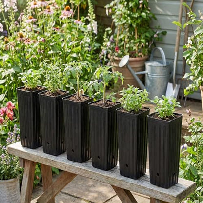 50PCS Tree Pots - 11.8" H x 3.9" W Tall Nursery Pots for Plants Indoor or Outdoor Gardening with Drainage Holes - size: 11.8" H X 3.9" W