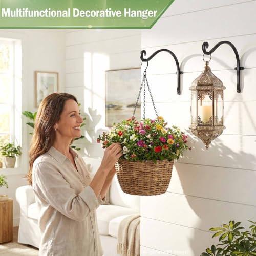 Lifyzoon Hanging Plant Brackets Outdoor: 12" 2 Pack Heavy-Duty Plant Hanger - size: 2B-12“2PCs