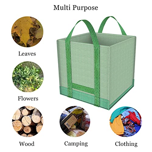 32 Gallons Reusable Garden Waste Bags, Yard Waste Bags, Lawn/Leaf Bags, Heavy Duty Gardening Bags, Integrated Reinforced Handle, Suitable for Collecting Leaves, Pruning Bushes(2-Pack 32Gallons) - size: 1 Count (Pack of 2)