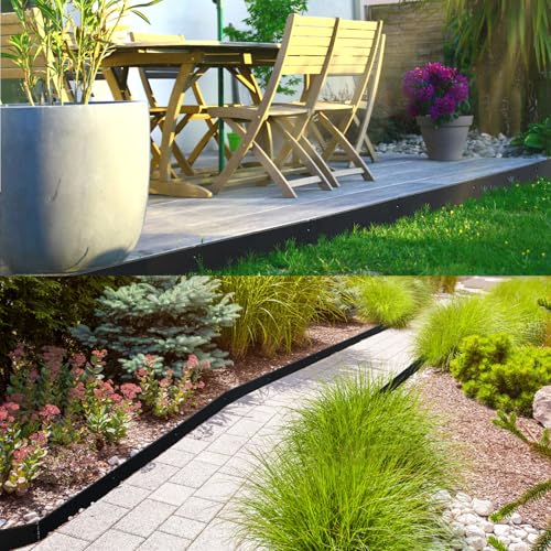 Metal Lanscape Edging 20“ L * 8” H Strips Black Steel Edging 12pcs - size: 8 inch