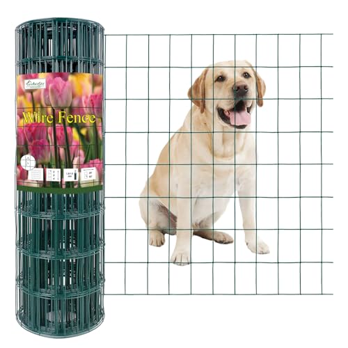 Green PVC Coated Welded Wire Fence 24" x 50' Roll, 2"x3" Mesh, 16 Gauge - color: Green, size: 2''x3'' 16GA 24''x50'
