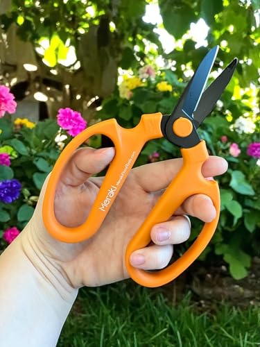 Garden Pruning Shears Scissors Carbon Steel Blades 7.0 In, Ornithogalum - Orange - style: 7.0 inch Orange