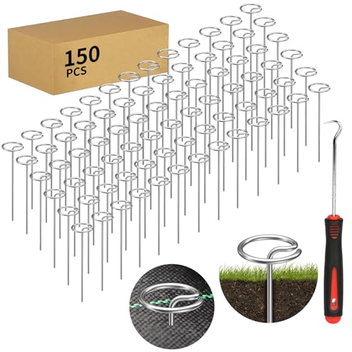 150 Pcs Landscape Fabric Pins,Thickened 8 Gauge Rust-Resistant Garden Pins - style: G-150 PCS