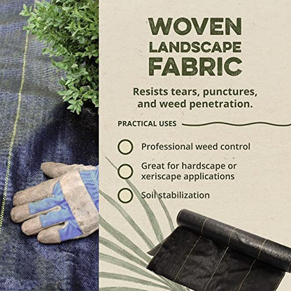 DeWitt 5-Pack Pro-5 Weed Barrier Fabric 5 oz, 4 x 250 Feet – Heavy-Duty Woven Landscape Ground Cover Mat for Raised Garden Bed, Greenhouse Gardening, Outdoor Landscaping, and Commercial Planting - size: 5 Pack, style: 4' x 250'