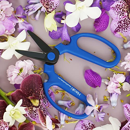Flower Scissors With Black Carbon Steel Blades 7.0 Inch, Delphinium (Blue) - style: 7.0 Inch Blue