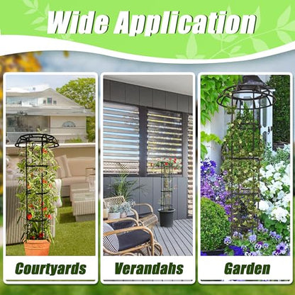 Quibbay 53 Inch Mushroom Top Garden Trellis for Climbing Plants, 1 Pack - style: 4 Floors-10*53IN