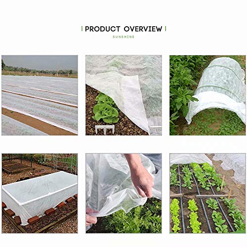 Agfabric Plant Covers Freeze Protection Floating Row Covers 7'x50' 0.55oz Plant Covers Row Covers for Vegetables,White - color: White, size: 0.55oz-7'*50'