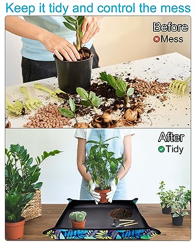 Plant Repotting Mat, Gardening potting mat for Indoor Plants, 29.5"x29.5" - color: Prints-29.5