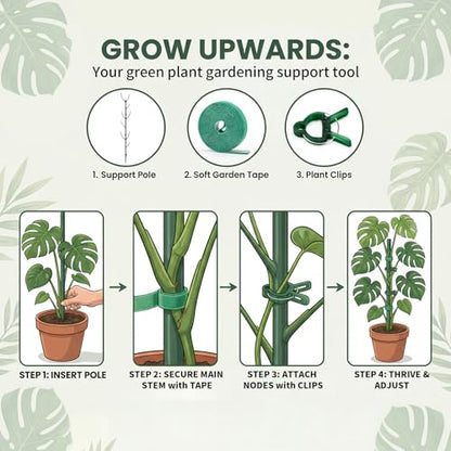 6 Pack Stackable Monstera Plant Support Stakes, Plant Stakes for Indoor Plants & Outdoor Use, Pothos Plant Climber Support for Monstera, Philodendron, Climbing and Potted Plants