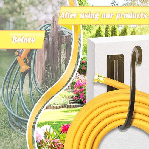 Hose Holder Wall Mount: 8 Inch Metal Heavy-Duty Garden Hose Hanger Outdoor - color: A-1PC