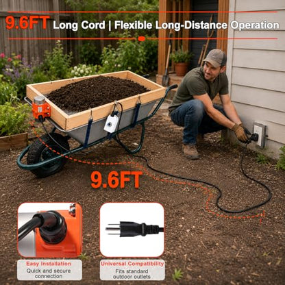 Large Soil Sifter with 40W Adjustable Vibration Motor, 39.3" x 19.6" Automatic Wooden 1/4" Mesh Rocks Dirt Compost Gravel Sifting Screen Gardening Sieve Fits Wheelbarrows,with 3-in-1 Garden Tools Set - size: 39.7" x 19.6"