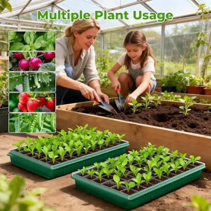 2 Pack Seed Starter Tray with Grow Light, 120-Cell Seedling Kit - size: 120 Cells