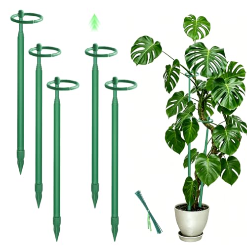 5Pcs Telescoping Plant Stakes 12.5-48.4IN Adjustable Monstera Plant Support - size: 5PCS
