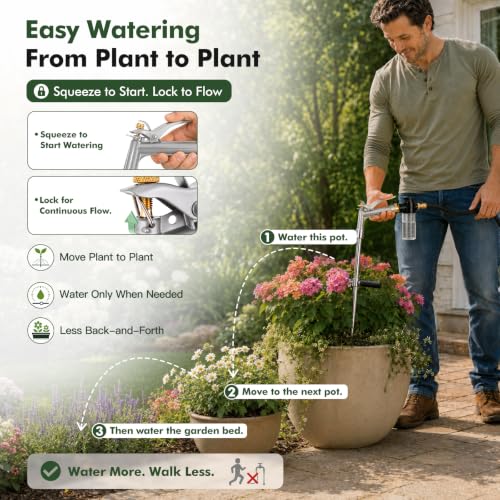 Deep Root Watering Tool for Trees with Trigger Handle & Fertilizer Bottle