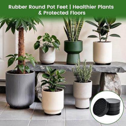 Ziopetru 24 Pack Non-Slip Rubber Pot Feet for Outdoor Indoor Planters