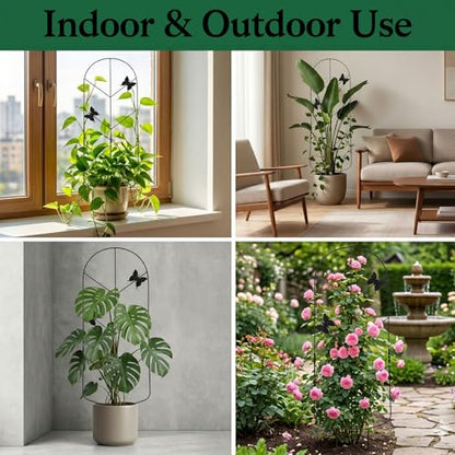 2 Pack 30'' Metal Plant Trellis for Climbing Plants Indoor Outdoor
