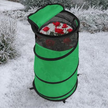 2Pcs Pop Up Rose Cones for Winter Protection, Rose Collars Protective Cover - color: Green-2Pcs