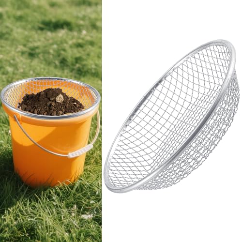 Sifter.Size 3/8" Mesh Soil Sifter Sieve - Heavy Duty Galvanized Screen for Compost, Dirt, Rocks, Gravel & Garden - Fits 5 Gallon Bucket, Rust-Resistant - Composting & Sifting Tool - style: 3/8 In