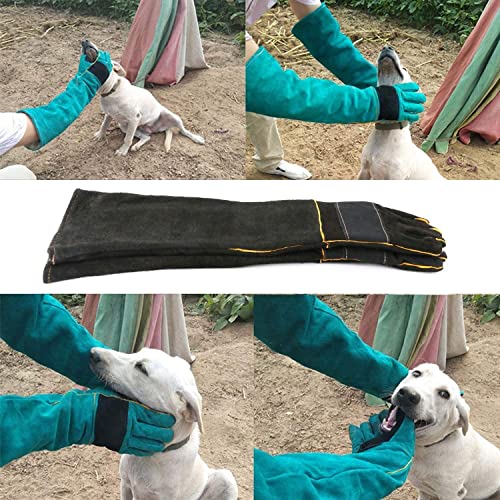 AOWPFVV Animal Handling Gloves Bite Proof for Dogs,Cats, 23.6in Large - color: Black Size Large 23.6in