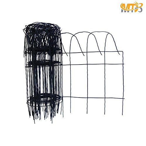 14 inch(H) x 20 feet(L) Black Garden Border Edging Folding Fence Roll Scroll Top Rolled Yard Fencing Garden Fence, Metal Wire Garden Fence for Outdoor,Yard Landscape Patio,Flower Bed Edging - size: 14"x20' Black 1pack