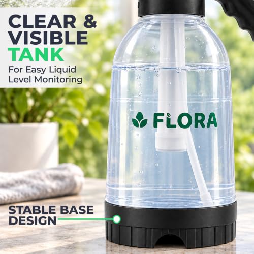 Flora 0.5 Gal Garden Pump Sprayer, Handheld Sprayer with Lock-On Trigger