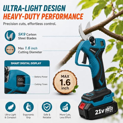4-in-1 Cordless Pole Saw & Pruning Shears Kit with 7FT Extension Pole