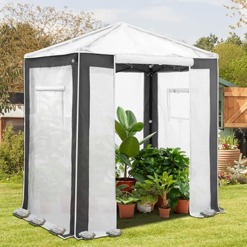 EAGLE PEAK 6x4 Walk in Pop Up Greenhouse, Gray/White - color: Gray/White, size: 6x4