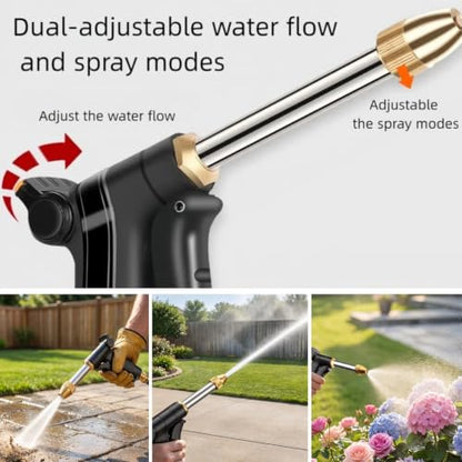 Upgraded Metal Garden Hose Nozzle - color: Black
