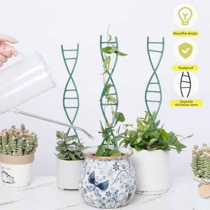 3PCS Indoor Plant Trellis for Potted Plants - Metal Houseplant Trellis - color: Green
