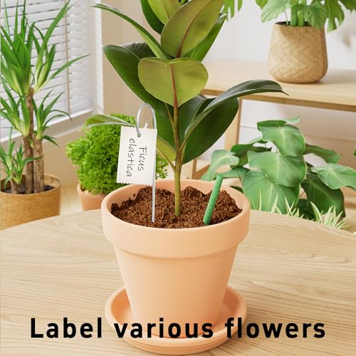 25Pcs Silver Plant Label Hooks, Rustproof Garden Stake Marker Holders, Plant Label Hanger Rods for Flower Pots, Planters, Containers, Support for Plant Signs and Garden Accessories - size: 20cm