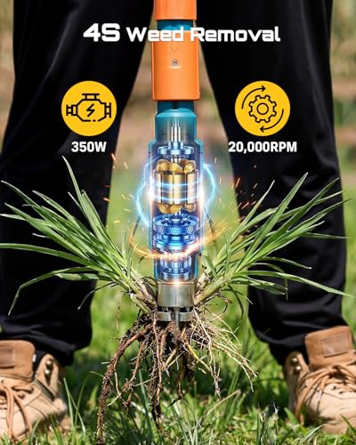 Seesii Electric Stand Up Weed Puller Tool with 2 x 2000mAh Batteries