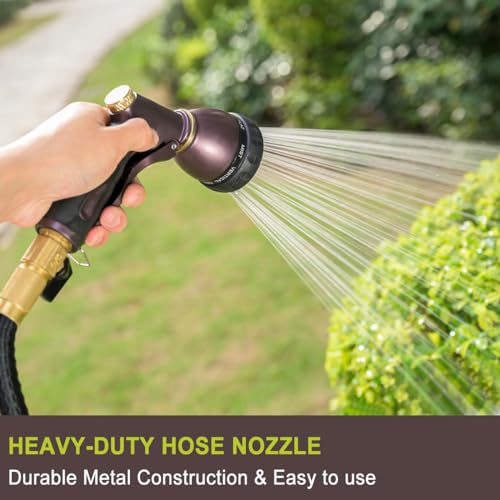 FANHAO Metal Water Hose Nozzle Heavy Duty, 8 Spray Patterns, High Pressure - color: Bronze