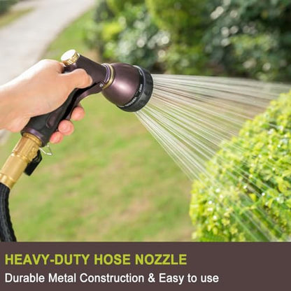 FANHAO Metal Water Hose Nozzle Heavy Duty, 8 Spray Patterns, High Pressure - color: Bronze