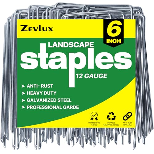 6 inch 50 Pack Landscape Staples Galvanized Garden Stakes - size: 6 INCH
