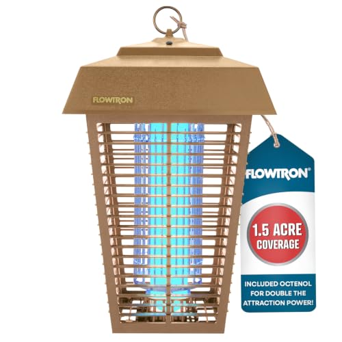 Flowtron Bug Zapper, 1.5 Acre Outdoor, Two 40W UV Bulb, 5600V Zap, Tan - color: Tan