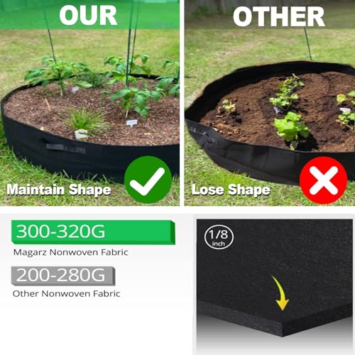 ZtohPyo 2-Pack 15 Gallon Grow Bags,Round Fabric Raised Garden Beds with 2 Handles,Durable Garden Planter Cloth Pots Container to Grow Vegetables for Outdoor Plants - size: 2-pack 15 Gallon