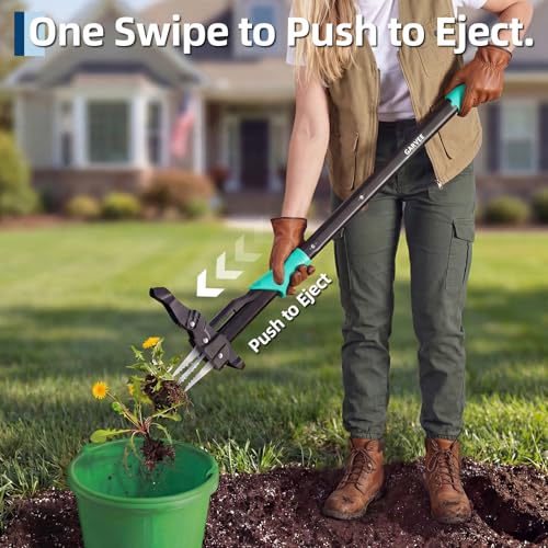Garvee 40" Long Handle Stand Up Weed Puller - 4-Claw with Ejector Gardening Hand Weeding Tool Easy-Eject Easily Remove Weeds Without Bending, Pulling, or Kneeling.