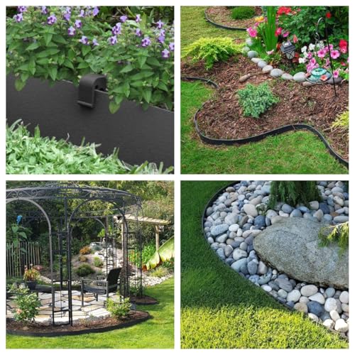 Anleolife 40ft Flexible Plastic Landscape Edging Coil with 12 Stakes - style: 40ft with 12pcs stakes
