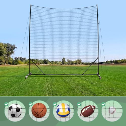 Ball Stop System - Soccer Backstop Net, Heavy Duty, High Impact, Practice Barrier - size: Movable - 1.75 inch Net, style: 10FT X 10FT