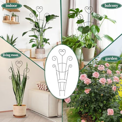 4 Pack 30'' Large Metal Plant Trellis for Climbing Plants, - color: Black-4pcs