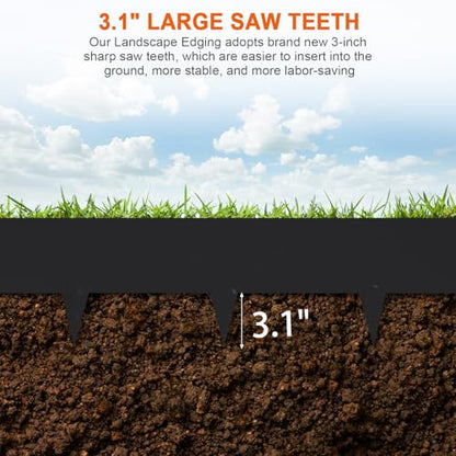 6 Pack Metal Edging for Landscaping, 41" L × 9" H Garden Edging - color: Black, size: 9.4 Inch