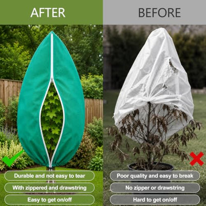 NONMON 2 Packs Plant Covers Freeze Protection 75" X 95" - size: 75" x 95" - 2 Pack