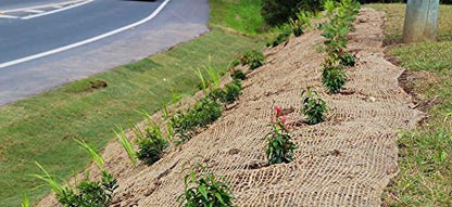 AK-Trading Jute Erosion Control, Soil Saver Mesh Blanket - 48" Wide x 1 Yard (3 feet Long) - 12 Sq. Ft. Coverage - size: 1 Yard