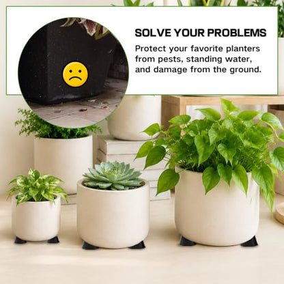 42Pack Plant Pot Feet, Pot Risers for Outdoor Planters, Rubber Pot Lifters