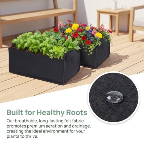 Grow Bags with Handles, Breathable Fabric Raised Garden Bed Planters for Vegetables, Flowers, Tomatoes, Potatoes and Outdoor Garden Planting(M) - size: Medium