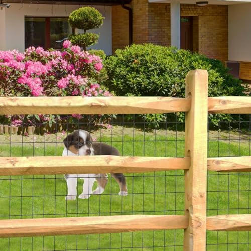 Black PVC Coated Welded Wire Fence 24" x 100' Roll, 2"x3" Mesh, 16 Gauge - color: Black, size: 2''x3'' 16GA 24''x100'
