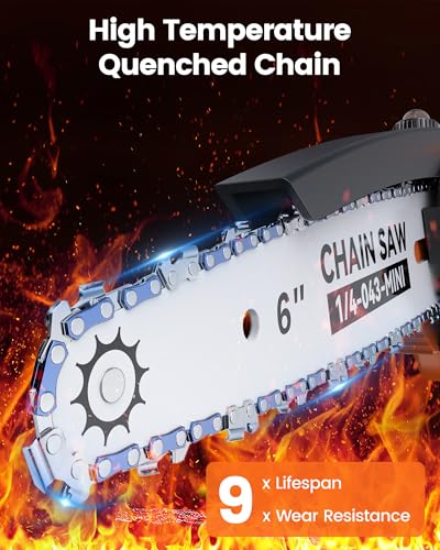 Mini Chainsaw with 1500W Brushless Motor, Electric Saw for Wood Cutting - color: Light Orange
