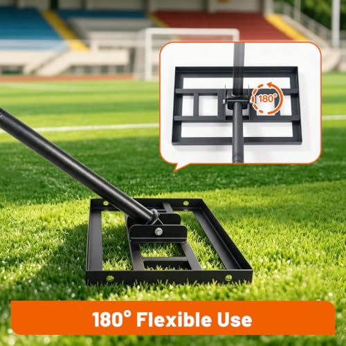 Lawn Leveling Rake, Heavy Duty Adjustable Handle Lawn Leveler Tool - size: 15.7*10inch,5.3FT