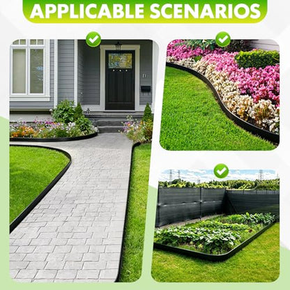 Landscape Edging, 2IN x 100FT Plastic Garden Edging Borders - size: 2IN x 100FT